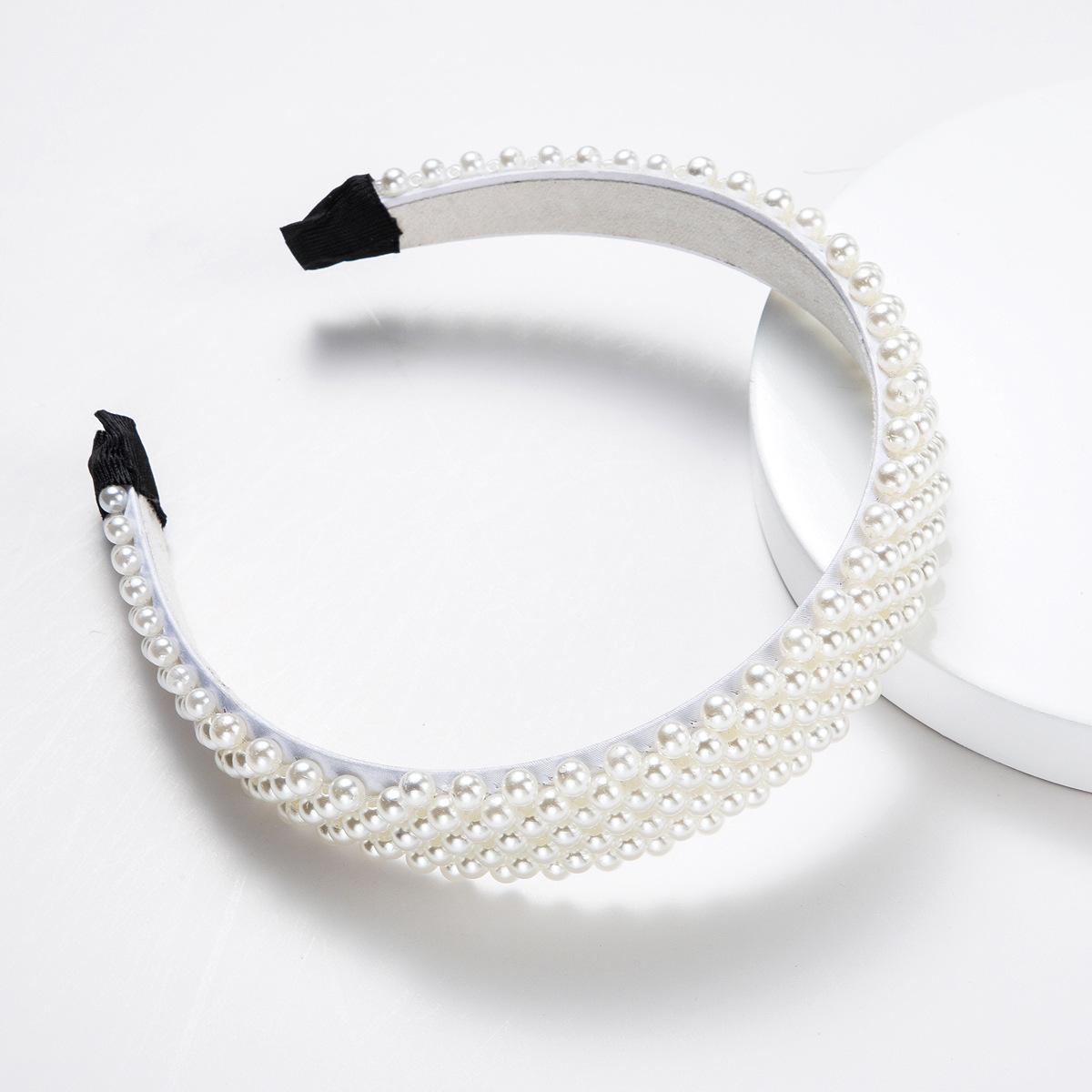 Diadema de perlas llenas de moda NHJE147262