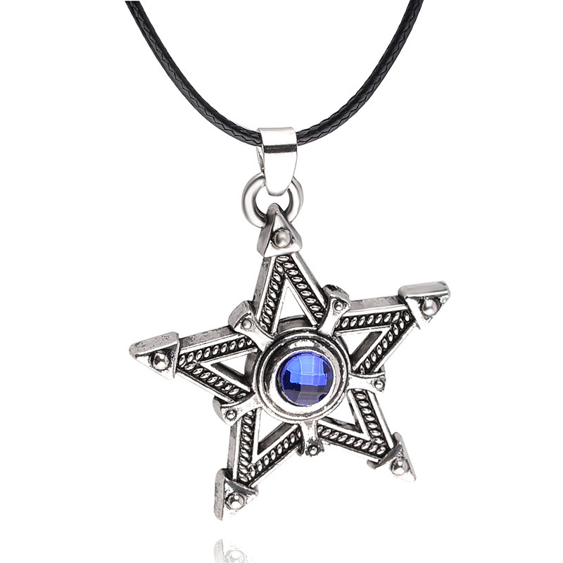 Nuevo simple fairy tail black rock shooter pentagram collar  al por mayor NHMO213981