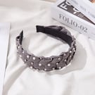 NHUX796721-Dark-grey-suede-pearl-braid-headband