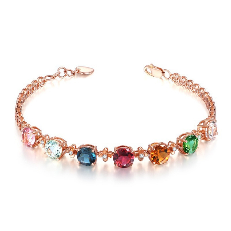 nueva pulsera de turmalina de caramelo micro-set pulsera de mujer de cristal colorido NHXIH698236