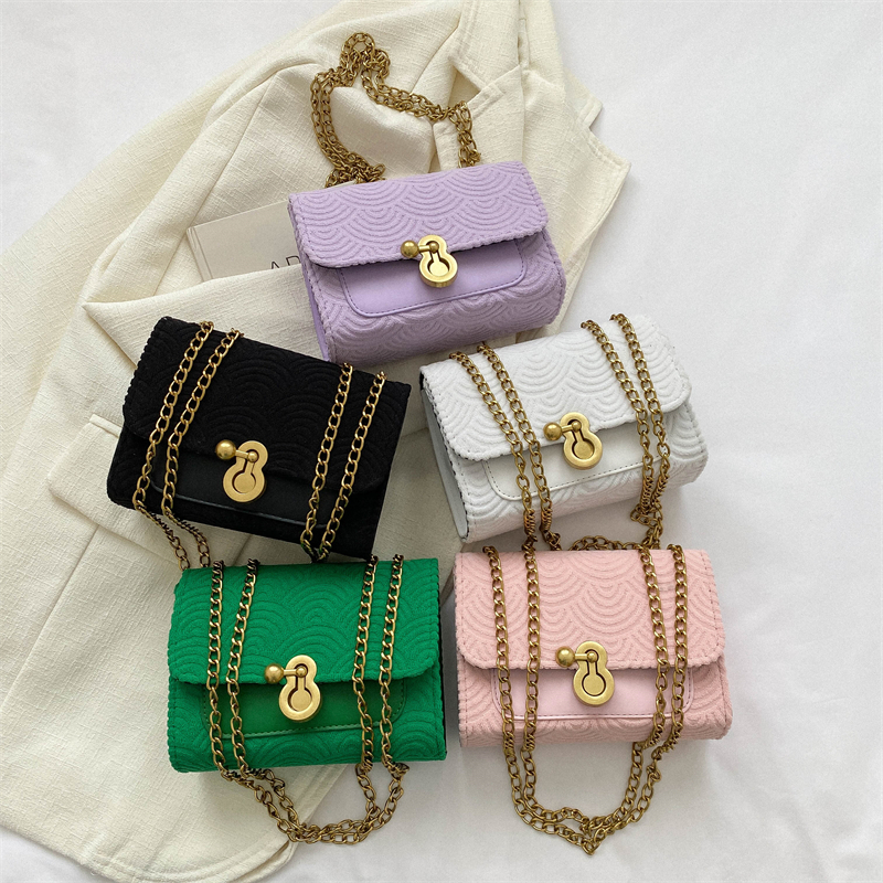 Mujeres Todas Las Temporadas El Verano Primavera Lienzo Color Sólido Lindo Básico Estilo Vintage Cuadrado cerrar Bolsas De Hombro Bolso Bandolera