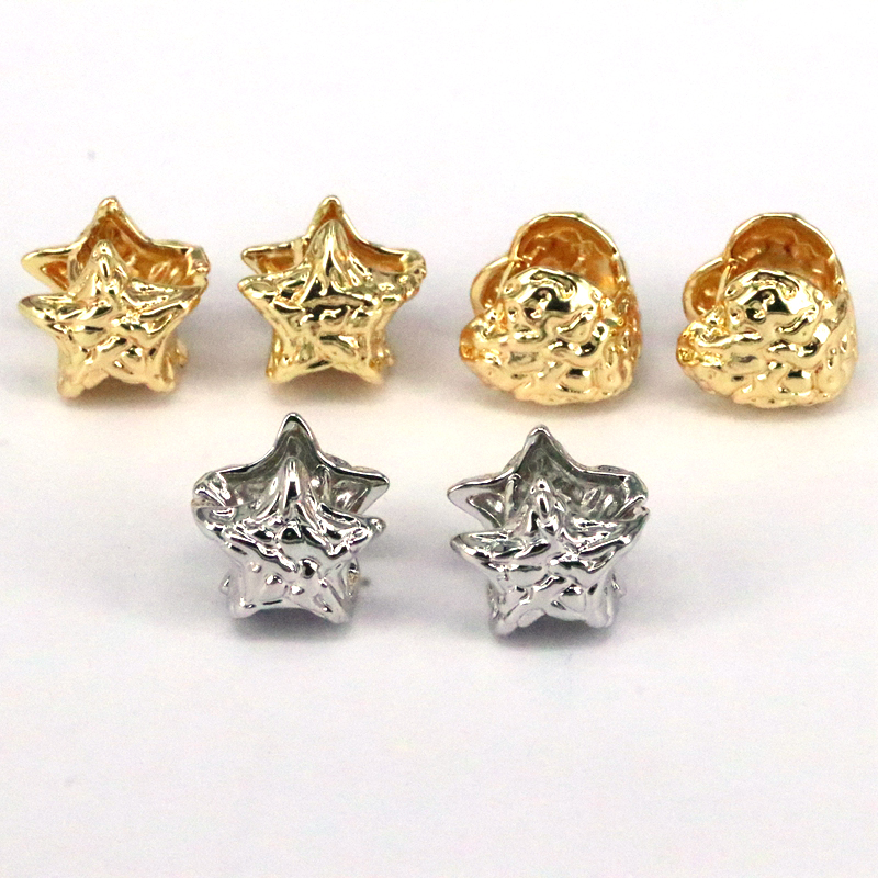 1 Par Estilo Vintage Estilo Simple Estrella Forma De Corazón Enchapado Cobre Chapado En Oro Puños De Oreja