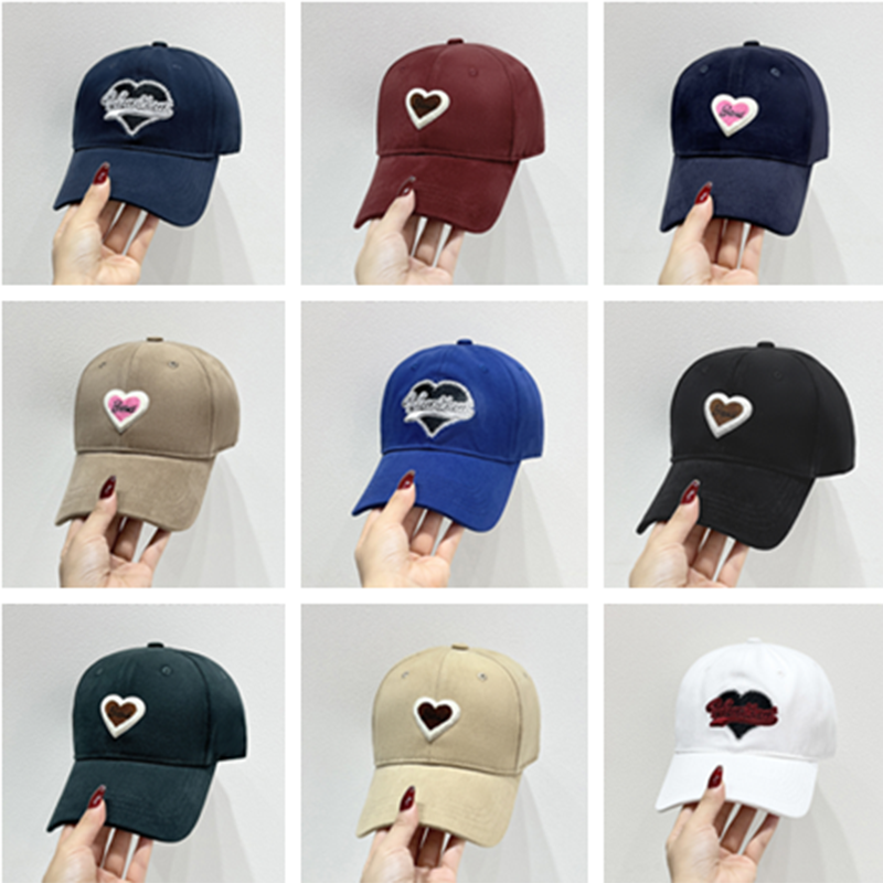 Adultos Casual Hip Hop Viajar Diariamente Forma De Corazón Apliques Aleros Curvos Gorra De Beisbol