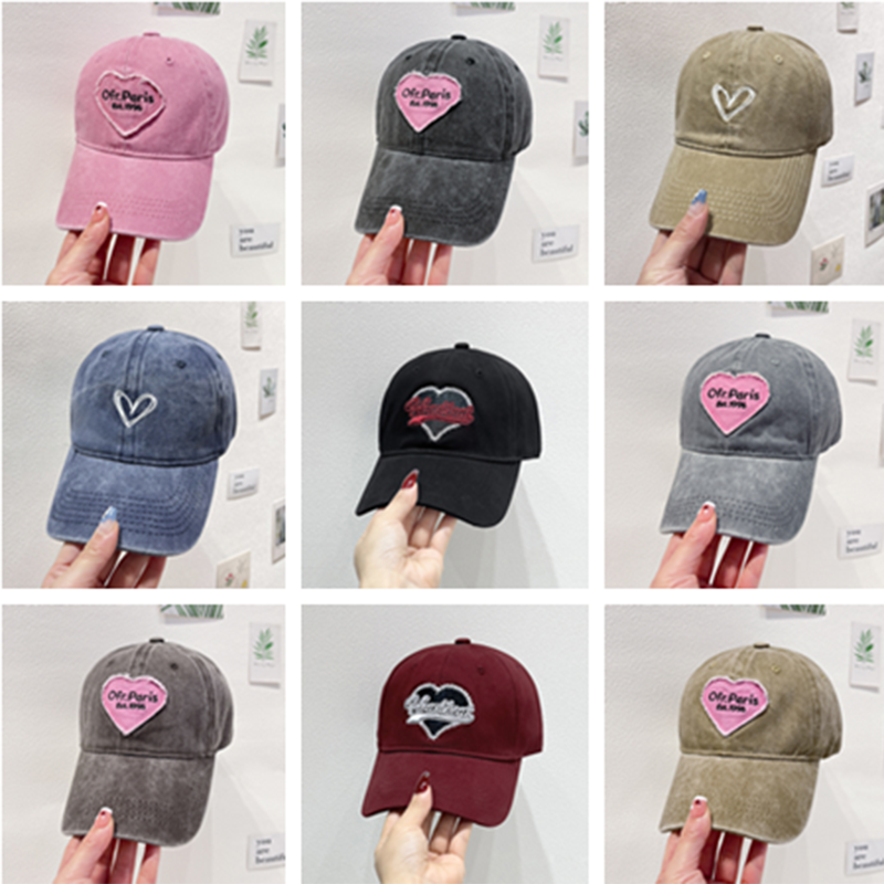 Unisexo Estilo Clásico Viajar Diariamente Forma De Corazón Aleros Curvos Gorra De Beisbol