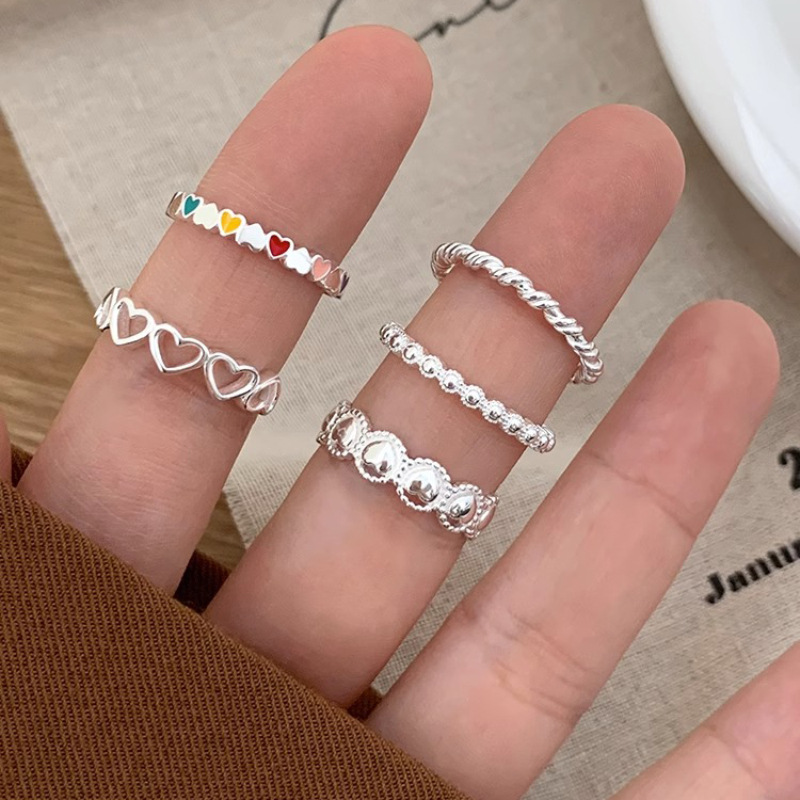 Venta Al Por Mayor Estilo Simple Forma De Corazón Cobre Enchapado Anillos abiertos