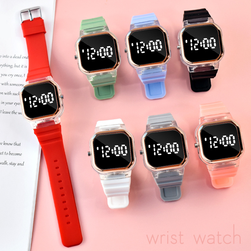 Lindo Estilo Simple Color Sólido Electrónico Relojes Para Niños