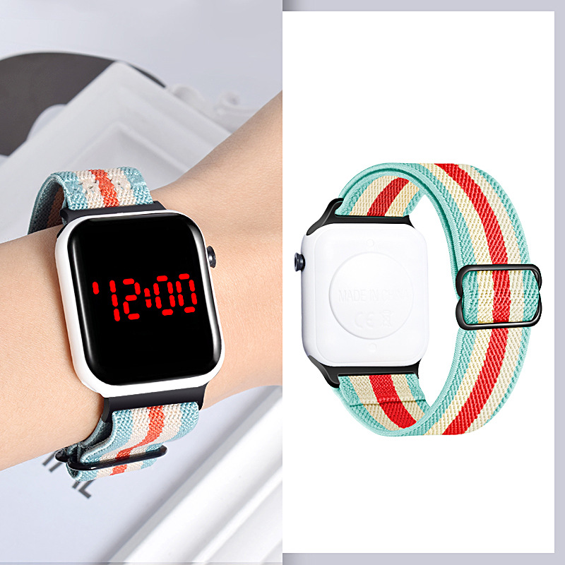 Estilo Simple Bloque De Color Hebilla De Una Pieza Electrónico Relojes Para Niños