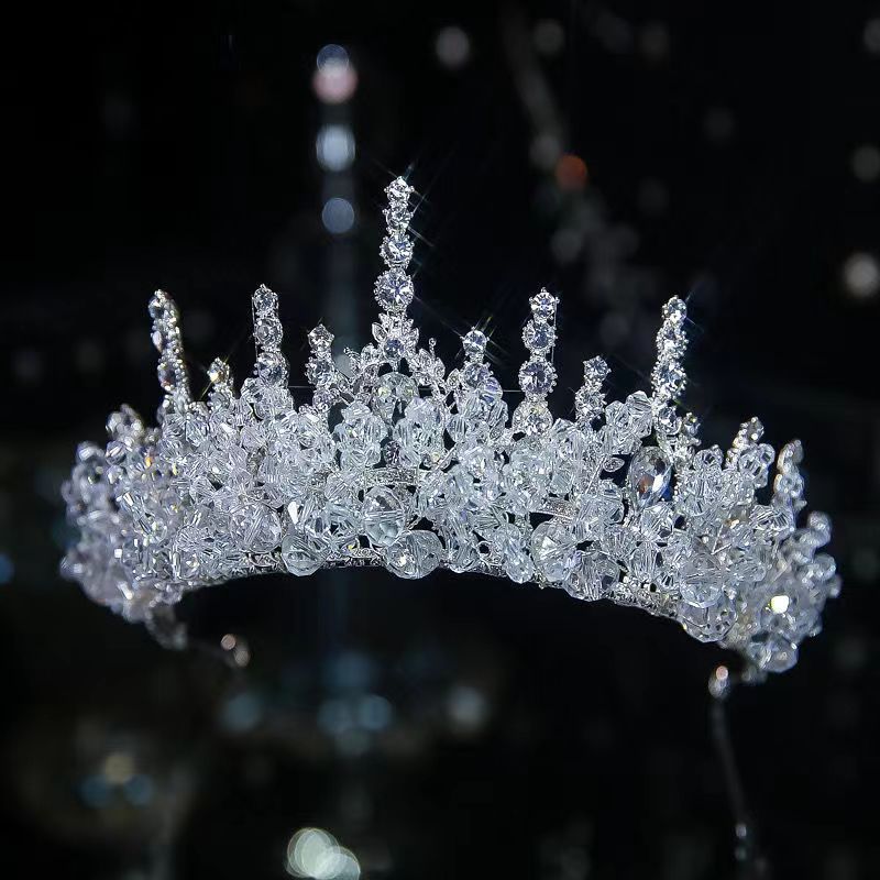 Princesa Reina Nupcial Corona Aleación Enchapado Embutido Cristal Con Incrustaciones Cristal Artificial Corona