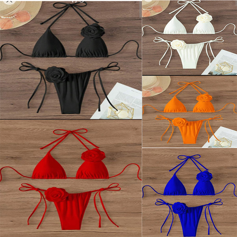 Mujeres Color Sólido Juego De 2 Piezas Bikinis Traje de baño