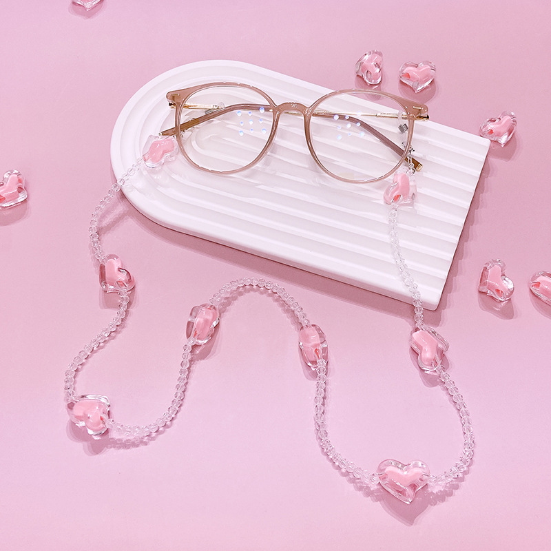 Casual Dulce Forma De Corazón Arílico Mujeres Cadena De Gafas