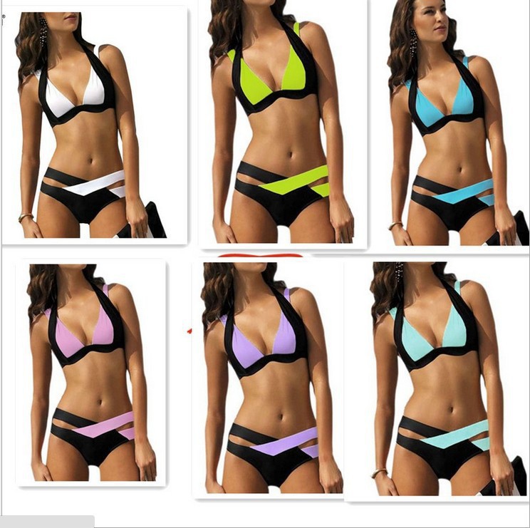 Mujeres Color Sólido Juego De 2 Piezas Bikinis Traje de baño