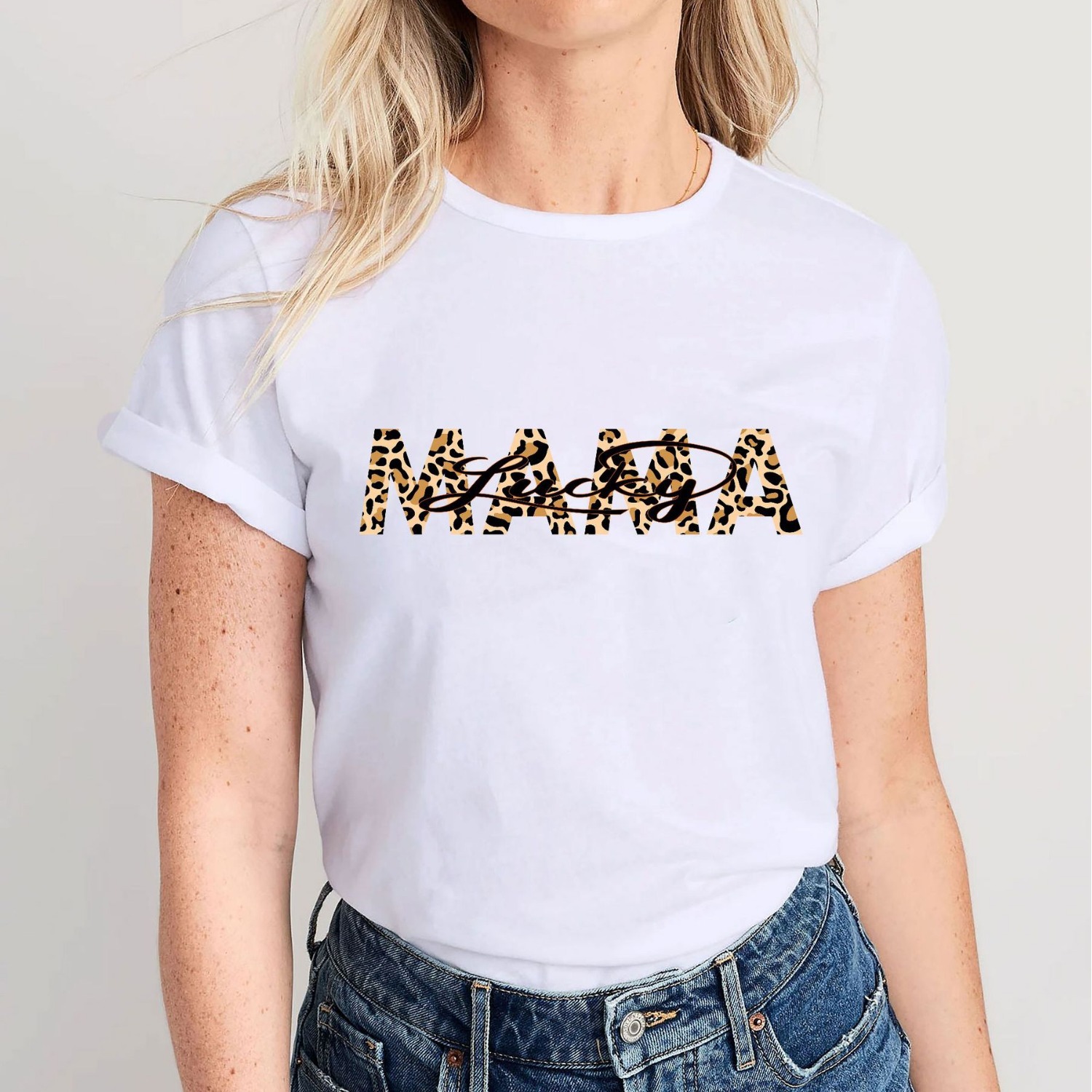 Mujeres Playeras Manga Corta Camisetas Impresión Elegante MAMÁ Ropa De Calle Letra