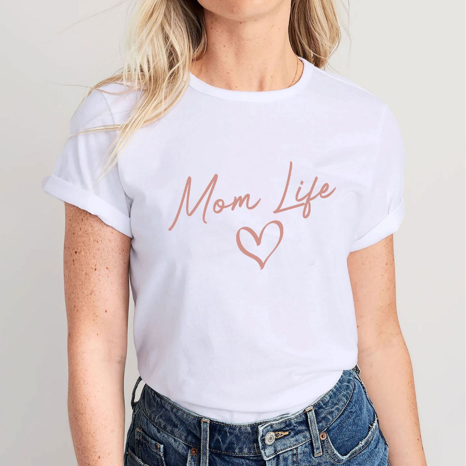 Mujeres Playeras Manga Corta Camisetas MAMÁ Ropa De Calle Letra Forma De Corazón