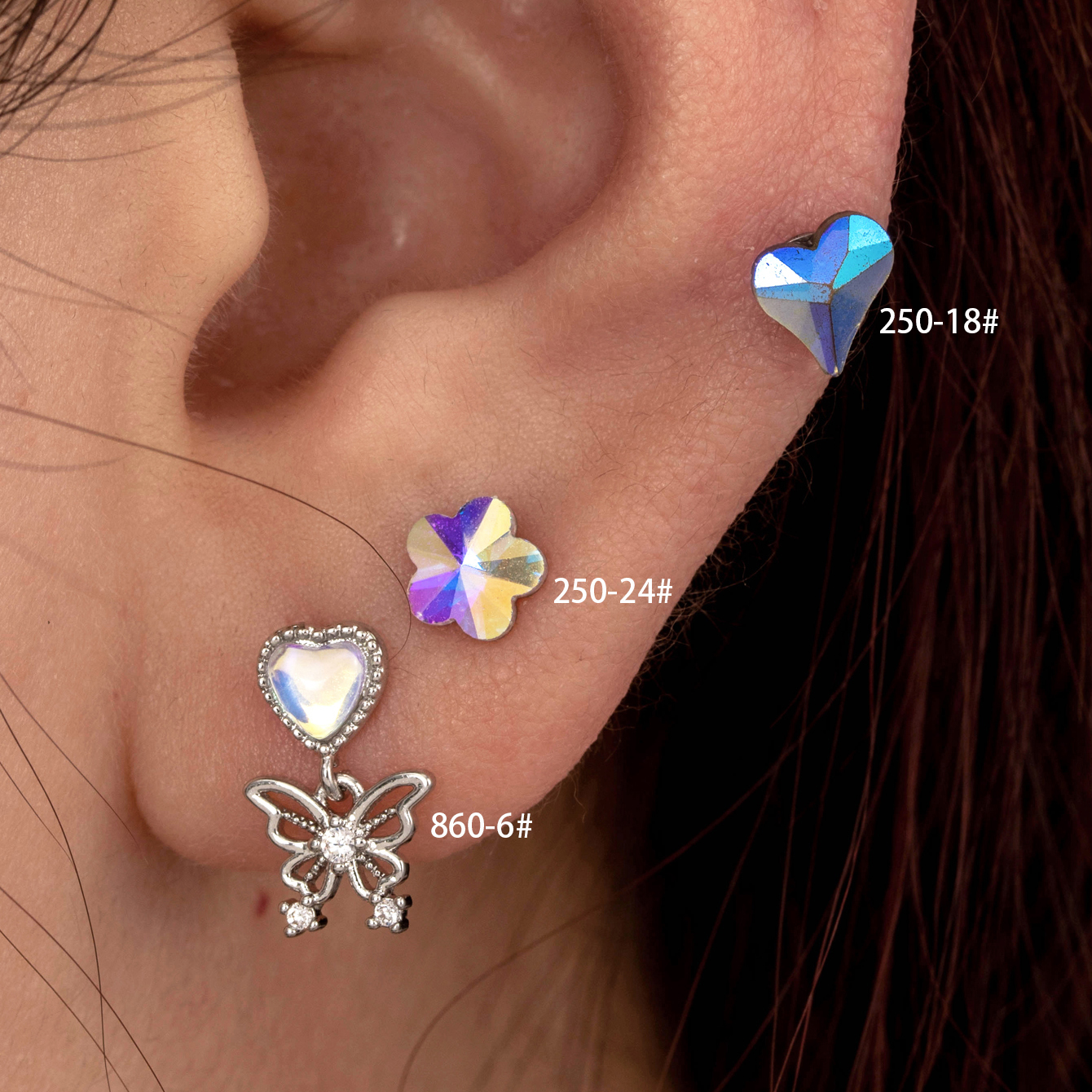 1 Pieza Estilo IG Estilo Simple Forma De Corazón Flor Mariposa Embutido Cobre Circón Pendientes De Gota Pendientes