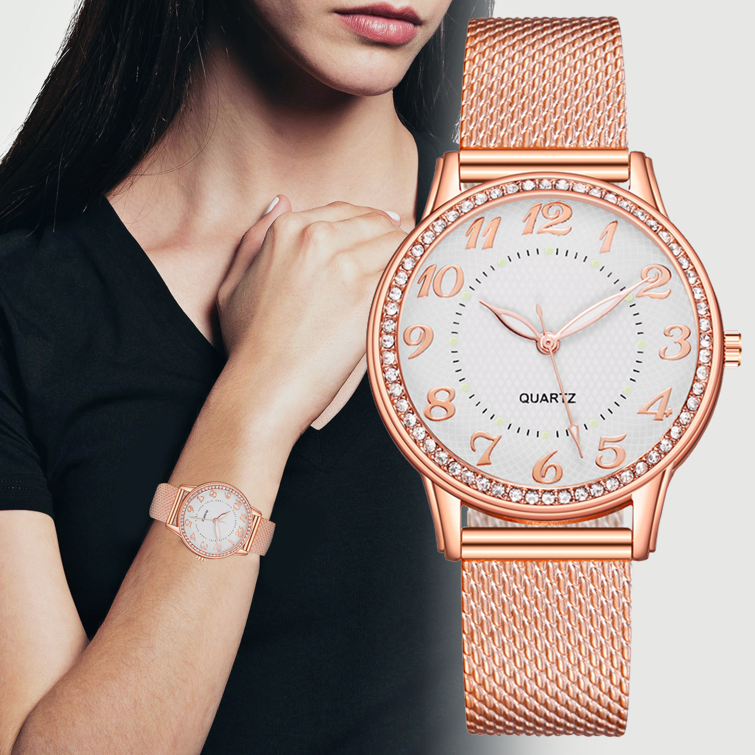 Casual Color Sólido Hebilla Cuarzo Relojes de mujer