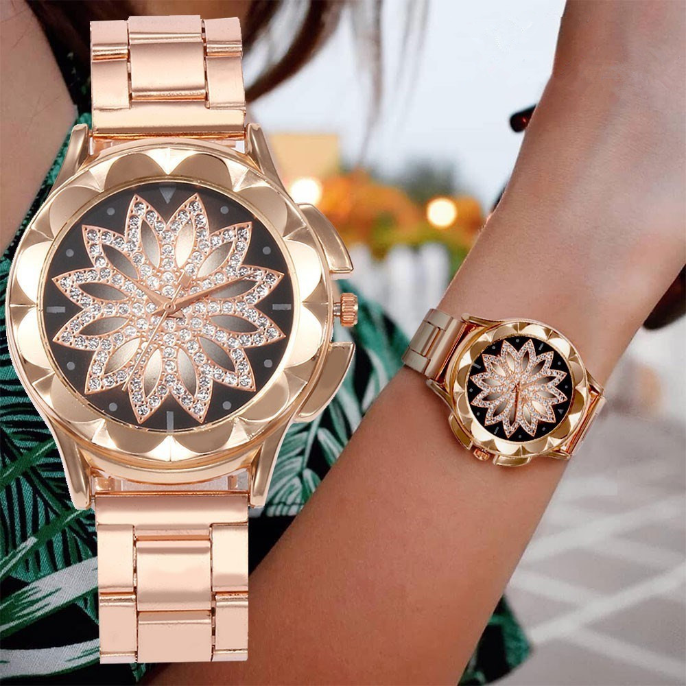 Negocio Flor Hebilla Cuarzo Relojes de mujer