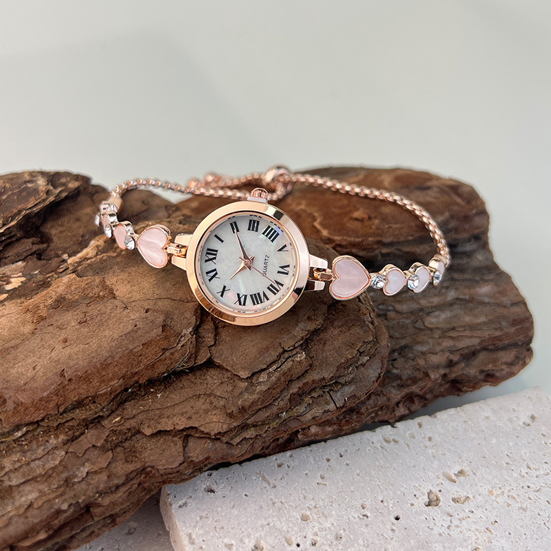 Estilo Simple Forma De Corazón Hebilla Plegable Simple Cuarzo Relojes de mujer