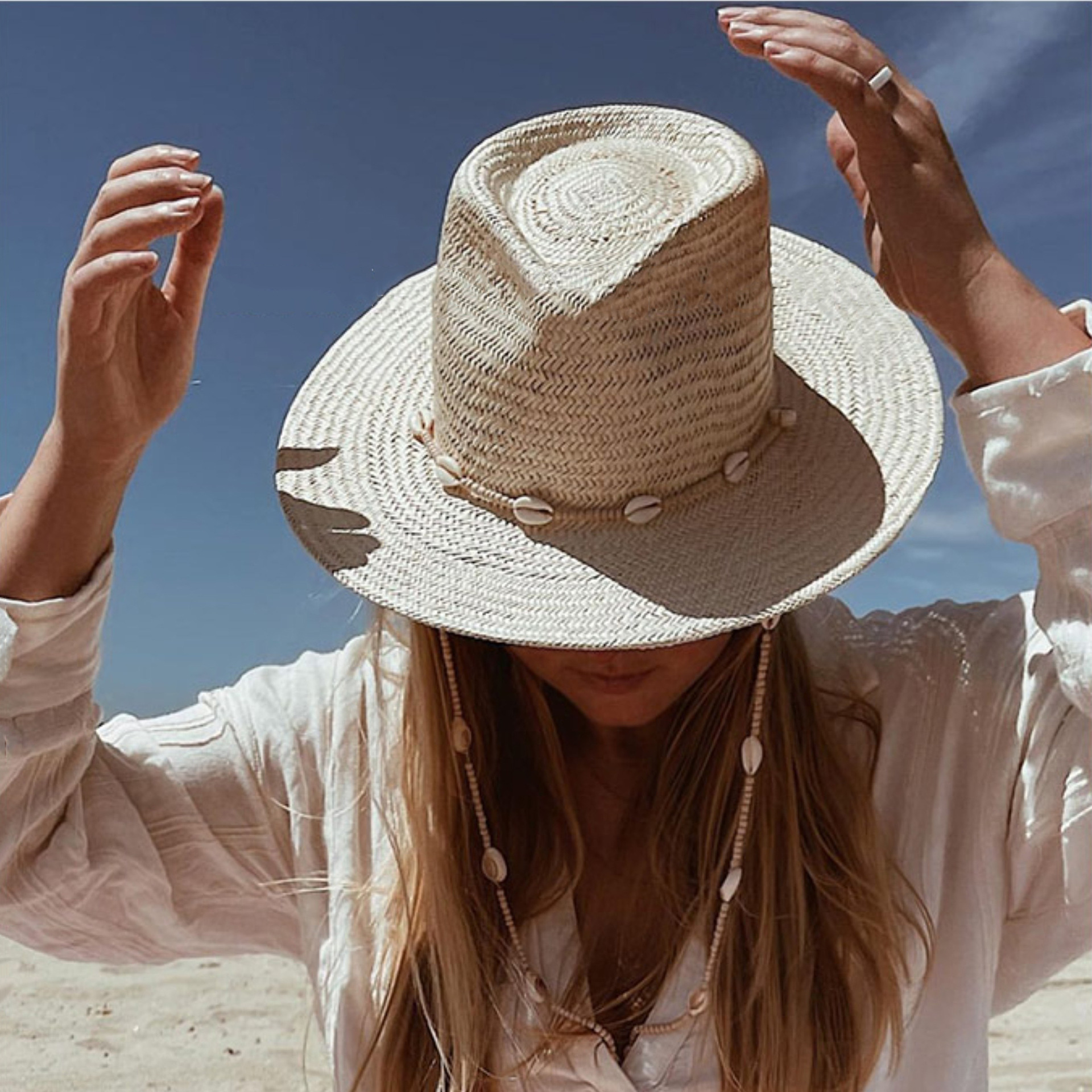 Unisexo Básico estilo vaquero Estilo Clásico Cascarón Grandes Aleros Sombrero Para El Sol Sombrero De Copa