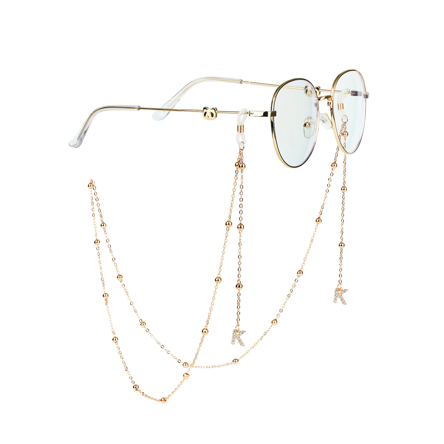 Estilo Simple Letra Estrella Cascarón Vidrio Metal Mujeres Cadena De Gafas