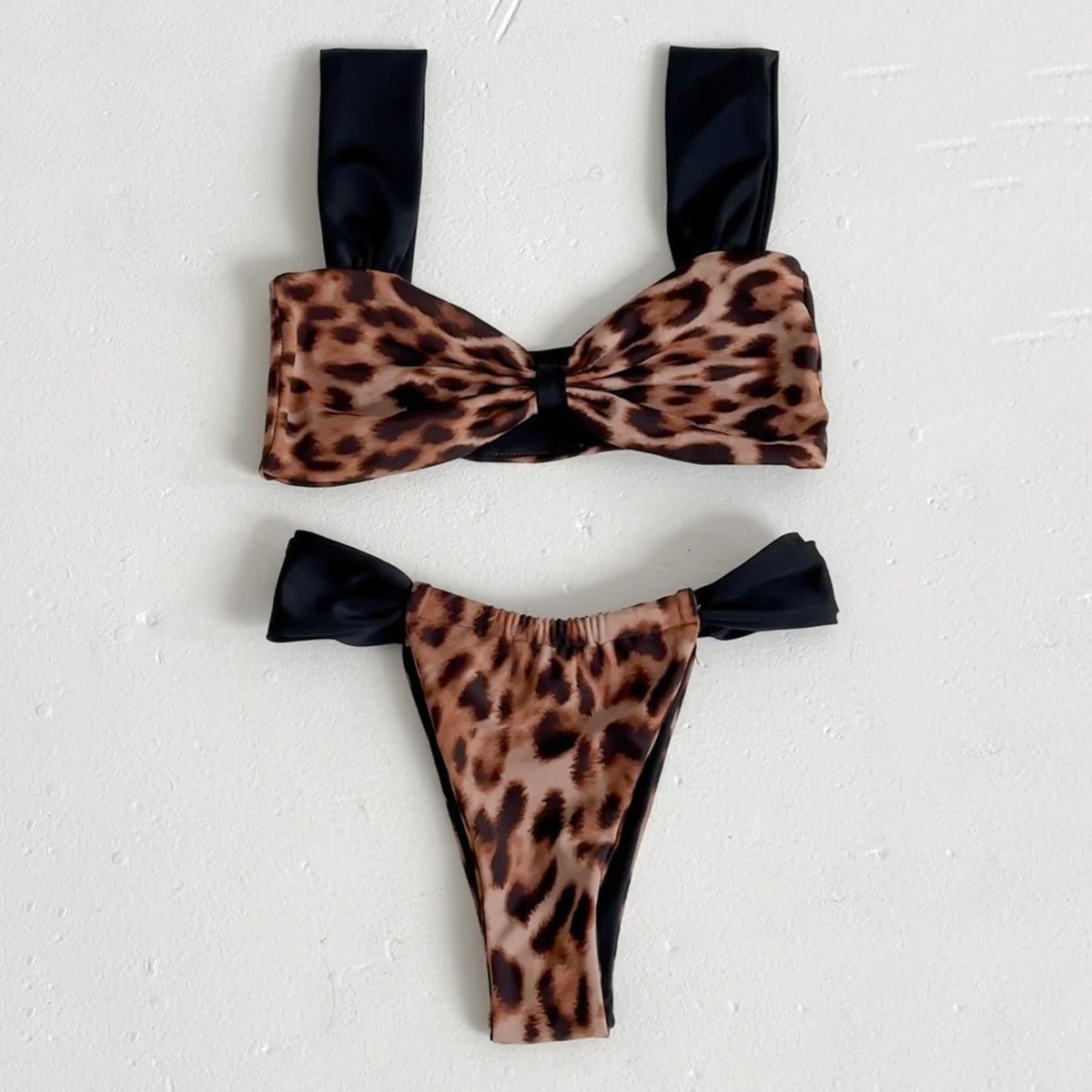 Mujeres Leopardo Juego De 2 Piezas Bikinis Traje de baño