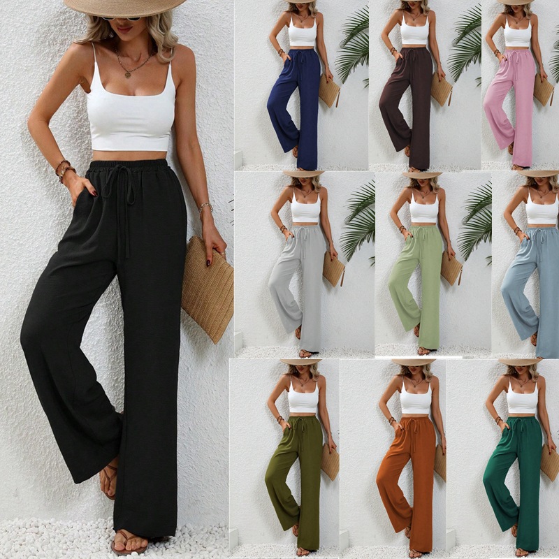 Mujeres Casual Vacaciones Color Sólido Longitud Total Pantalones Casuales