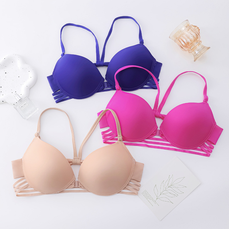 Raya Color Sólido Correa Doble Volver Belleza Bralette