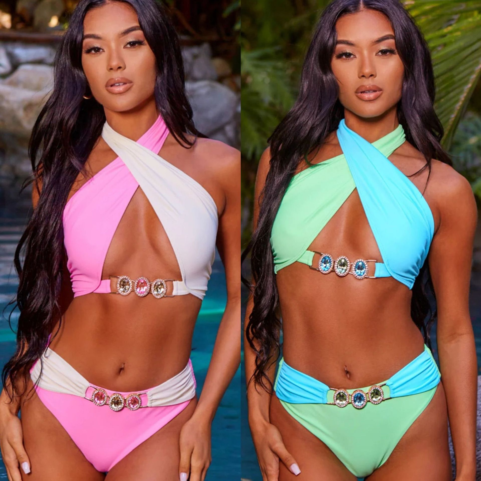 Mujeres Multicolor Juego De 2 Piezas Bikinis Traje de baño