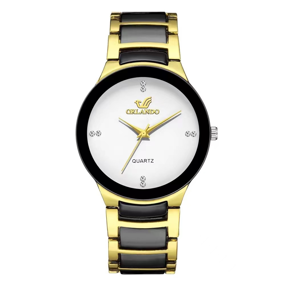 Elegante Lujoso Ronda Hebilla Plegable Cuarzo Relojes Hombre