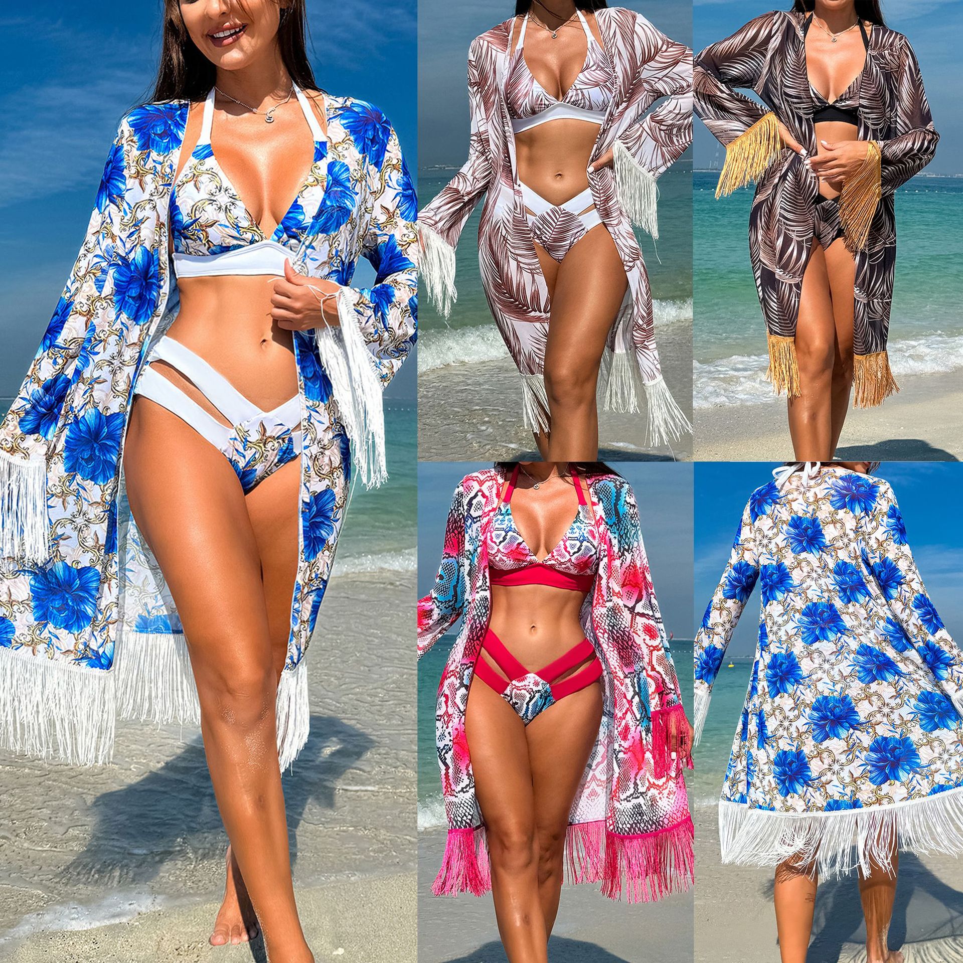 Mujeres Multicolor Juego De 3 Piezas Bikinis Traje de baño