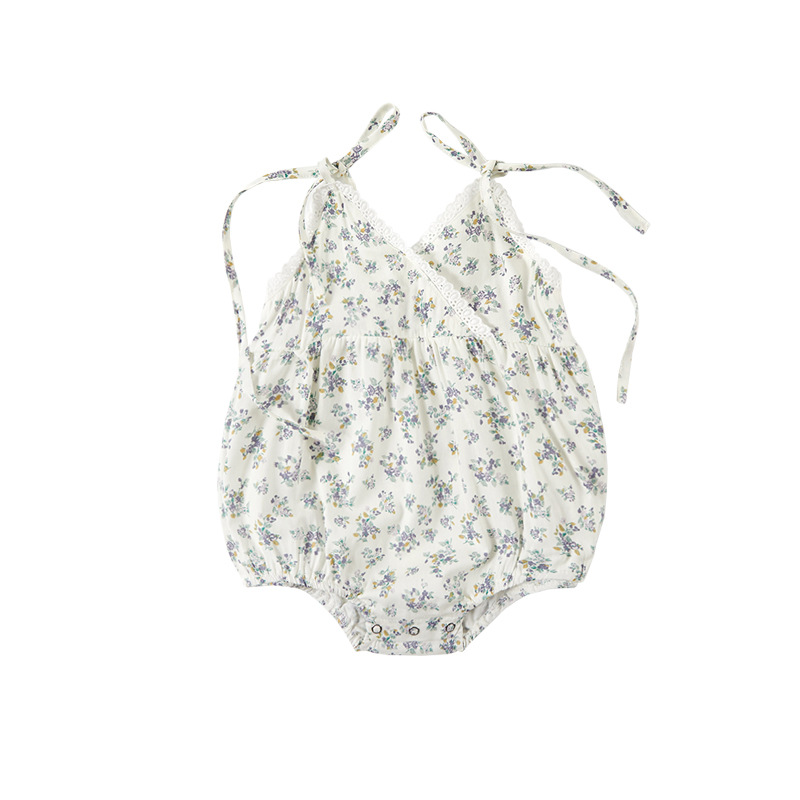 Lindo Floral Ditsy Algodón Monos para niñas