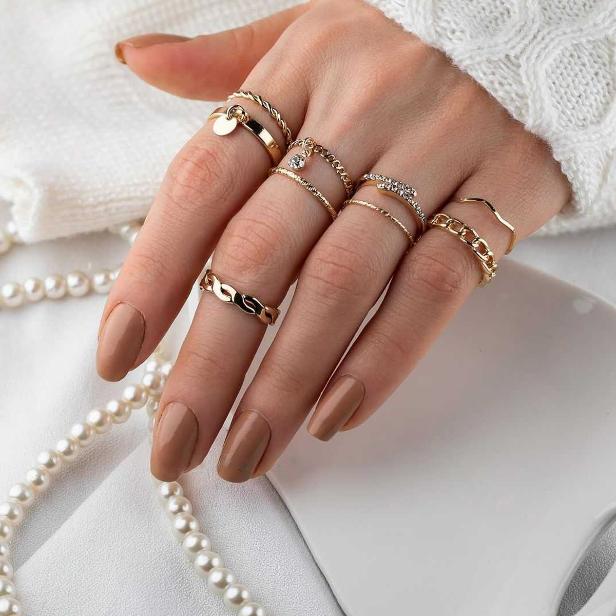 Elegante Glamour Estilo Clásico Geométrico Aleación Mujeres Anillos