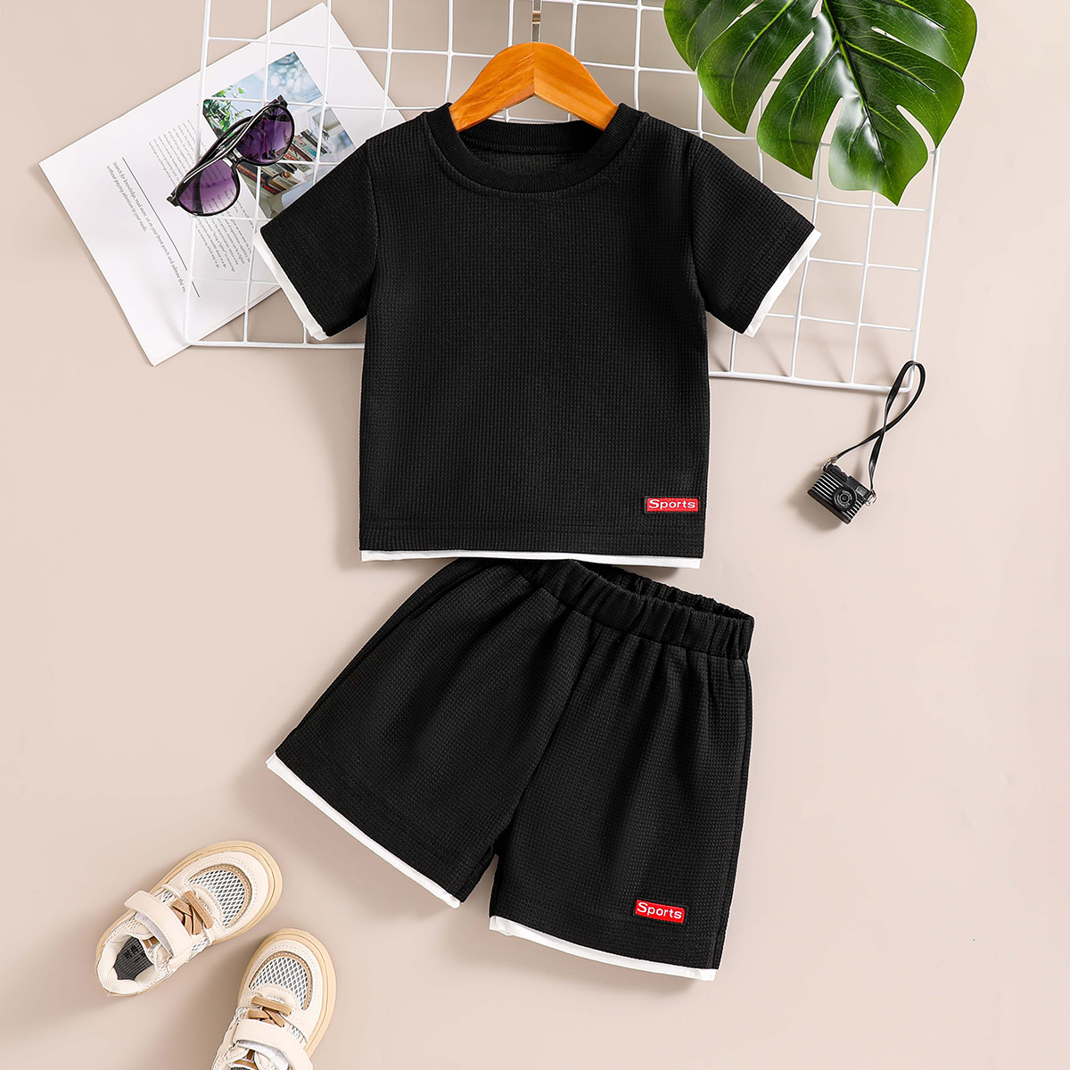 Casual Color Sólido Poliéster Conjuntos de ropa para niñas