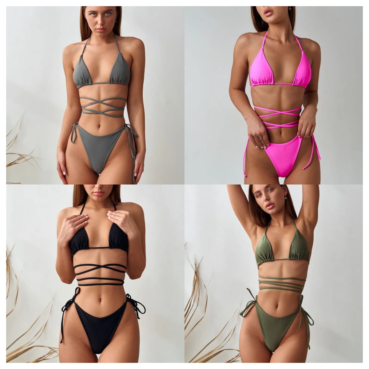 Mujeres Color Sólido Juego De 2 Piezas Bikinis Traje de baño