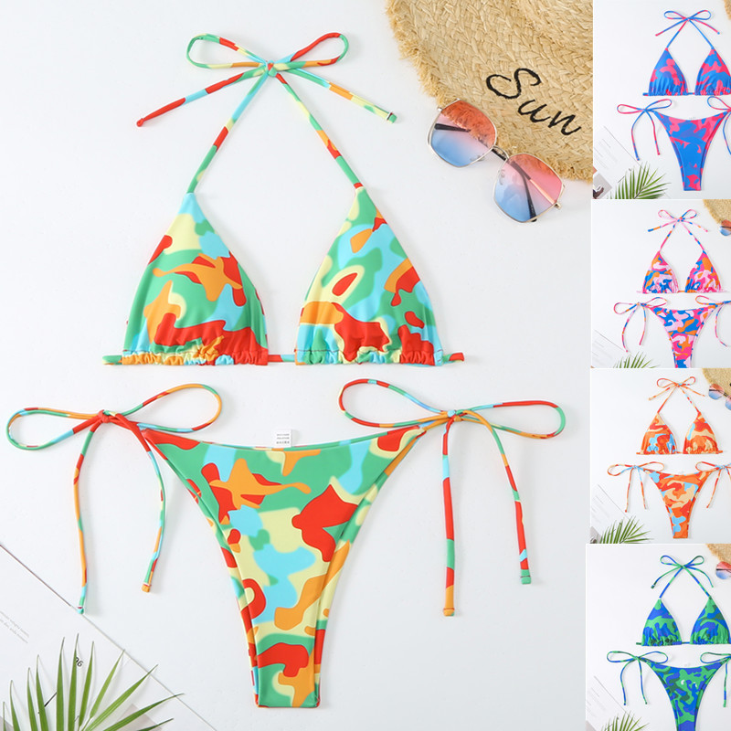 Mujeres Multicolor Juego De 2 Piezas Bikinis Traje de baño