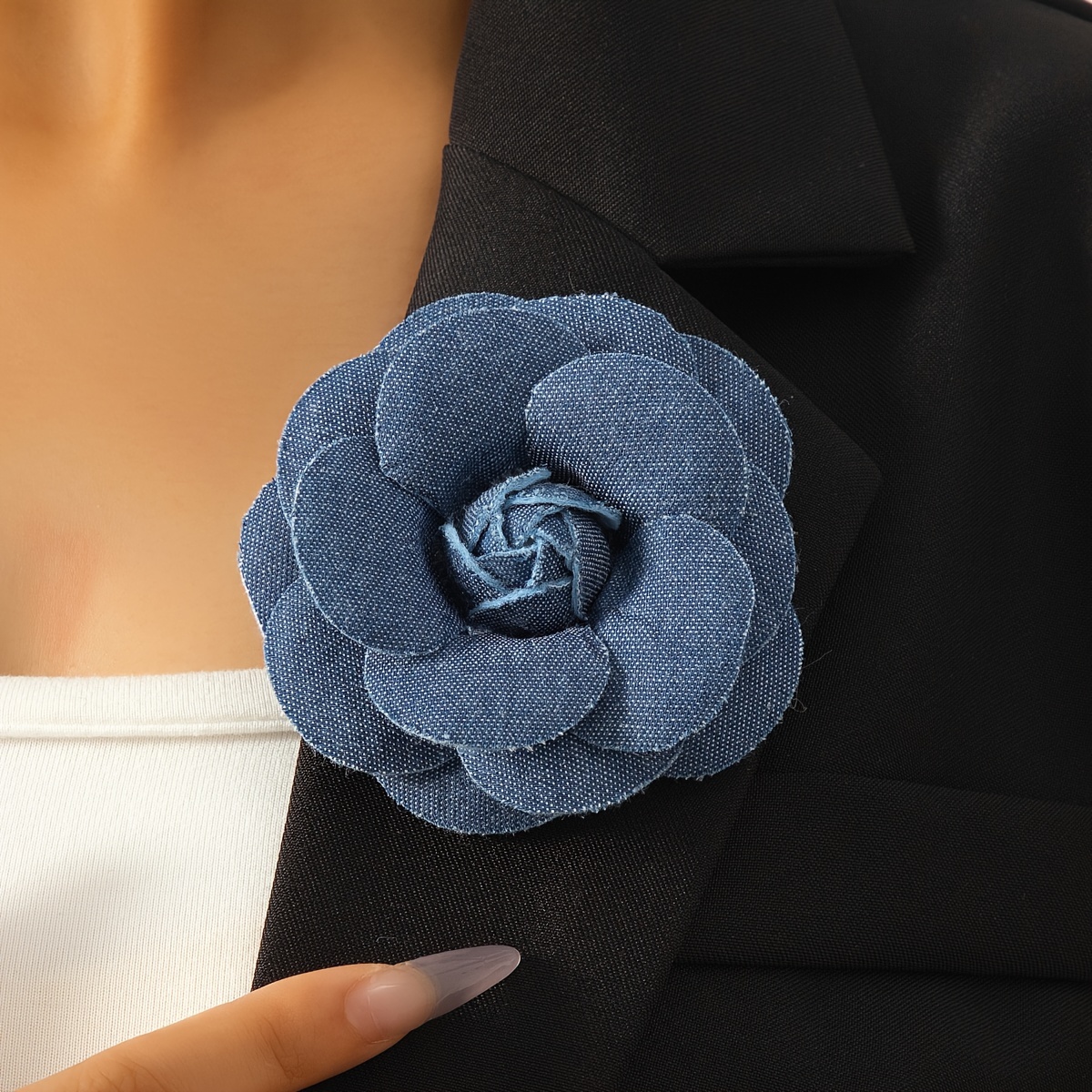 Elegante Estilo Simple Flor Mezclilla Mujeres Broches