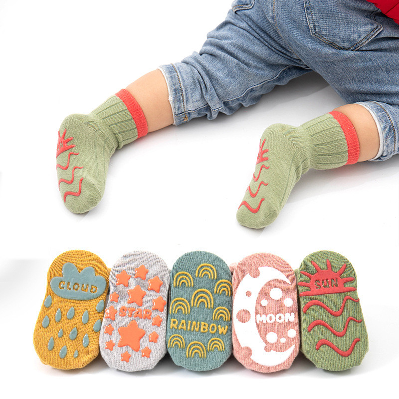 niños unisex Bebe General Lindo Estilo Simple Raya Color Sólido Nylon Algodón Spandex Calcetines de tripulación Un par