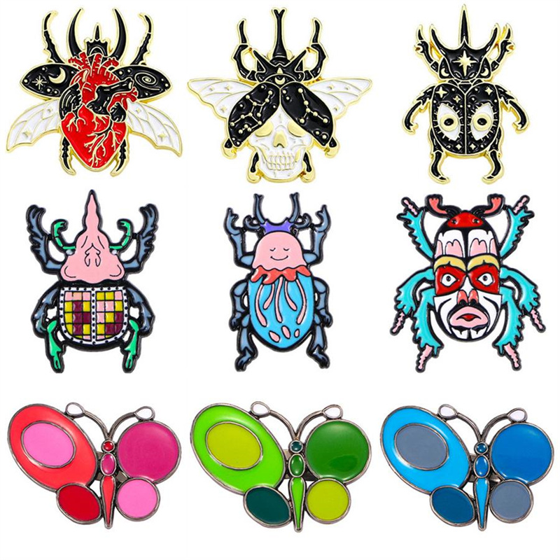 Estilo de dibujos animados Pastoral Insecto Mariposa Aleación Unisexo Corsage Broches Pasador De Cuello