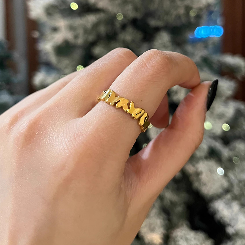 Joyería Al Por Mayor Señora Mariposa Acero Titanio Anillos